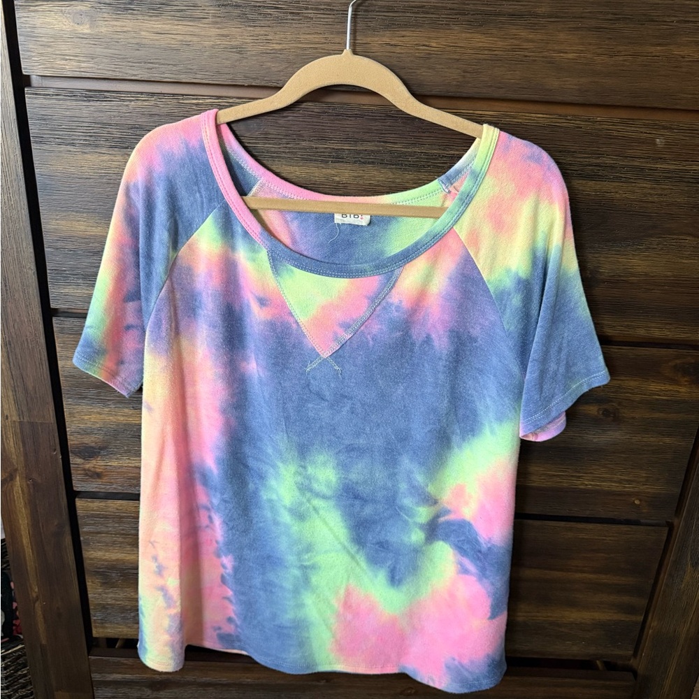 BiBi Colorful Tie-Dye Short Sleeve Tee